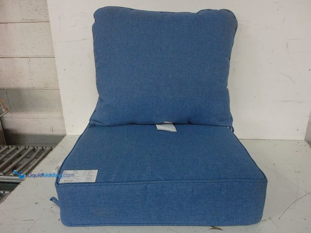 Lot 49-3616614 - Hampton Bay 24 in. W x 24 in. D Cushionguard Deep Seat Universal Outdoor Cushion in Lake Twist - Unu...
