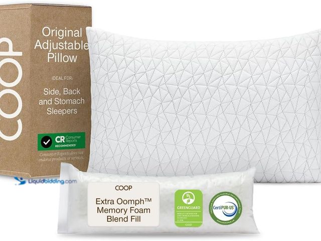 Lot 49-3527431 - Coop Home Goods Original Adjustable Pillow, Queen Size Bed Pillows for Sleeping, Cross Cut Memory Fo...