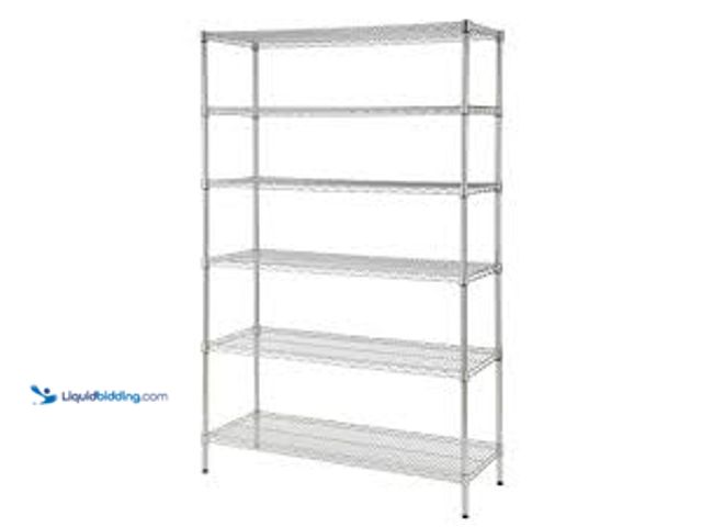 Lot 49-5411566 - HDX 6-Tier Commercial Grade Heavy Duty Steel Wire Shelving Unit in Chrome (48 in. W x 72 in. H x 24 ...