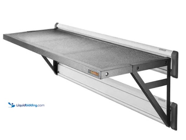 Lot 49-1569124 - Gladiator Premier Series 20 in. x 45 in. Metal Garage Wall Shelving in Hammered Granite, Model # GAW...