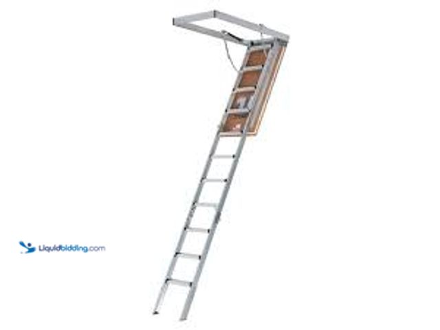 Lot 49-5448655 - Louisville Ladder Energy Efficient 7 ft. 8 in. to 10 ft. 3 in., 22.5 in. x 54 in. Insulated Aluminum...