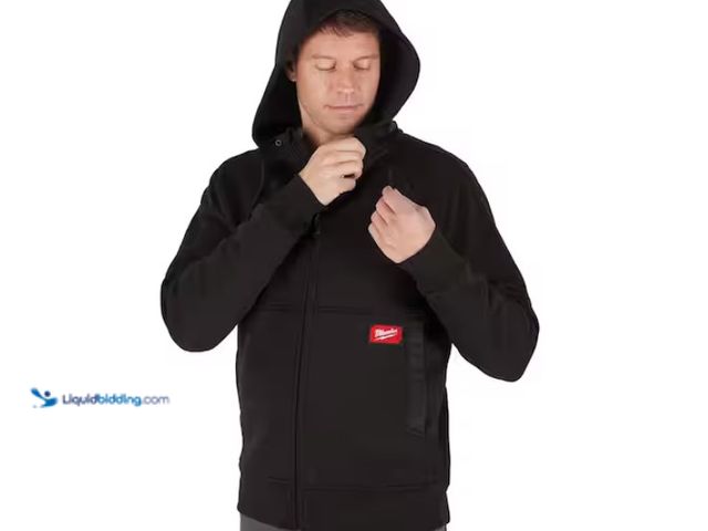 Lot 49-3433378 - Milwaukee Men's X-Large Black GRIDIRON Full-Zip Hoodie, Model # M250B-XL, Slightly used.   Ref#SB012...