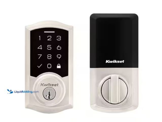 Lot 49-1568723 - Kwikset Smart Code 270 Traditional Satin Nickel Touchpad Single Cylinder Electronic Deadbolt Featuri...