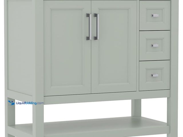 Lot 49-5449113 - Flash Furniture Vega 36 Inch Bathroom Vanity with Sink, Storage Cabinet with Soft Close Doors, Open ...