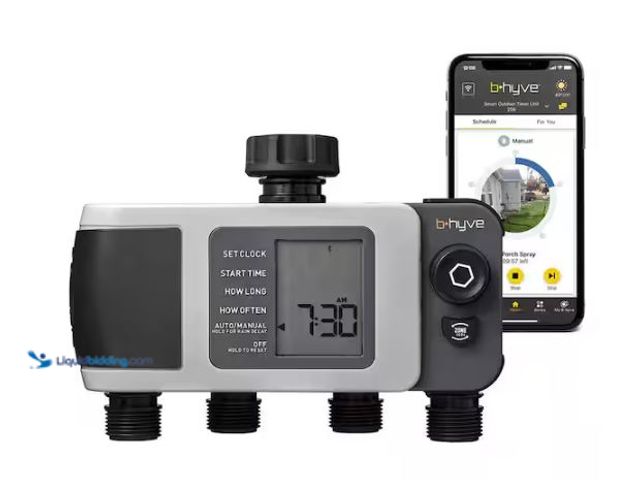 Lot 49-3610819 - Orbit B-hyve XD Bluetooth 4-Outlet Hose Watering Timer Sprinkler Timer Model # 24634, Used, No Attac...