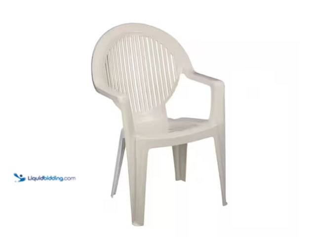 Lot 49-2026087 - Lot of (2) Fidji High Back Resin Outdoor Dining Chair, Model # US322110, MSRP $59.96, Unused, Dusty....