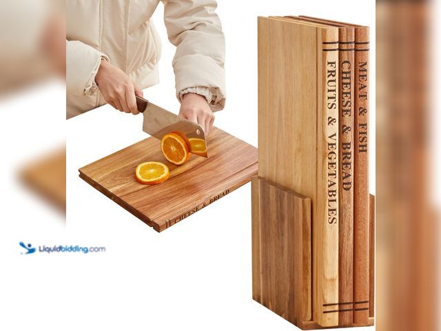 Lot 49-5549974 - Book Cutting Board Set 3 Decorative Cutting Board Library Set for Kitchen Charcuterie Boards That Lo...