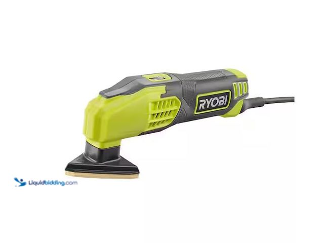 Lot 49-1576715 - RYOBI 0.4 Amp Corded 2-7/8 in. Detail Sander Model # DS1200, Unused, Has Attachments, Tested Works, ...