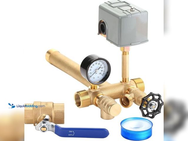 Lot 49-2001422 - Brvclon 1"X 11"Well Pressure Tank Tee Kit with 40/60Psi Pressure Switch, Brass Pressure Tank Install...