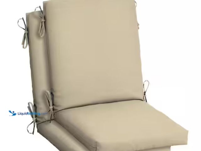 Lot 49-3614540 - (2-Pack) ARDEN 20 in. x 20 in. Tan Leala High Back Outdoor Dining Chair Cushion, Model # TH1A173B-D9...