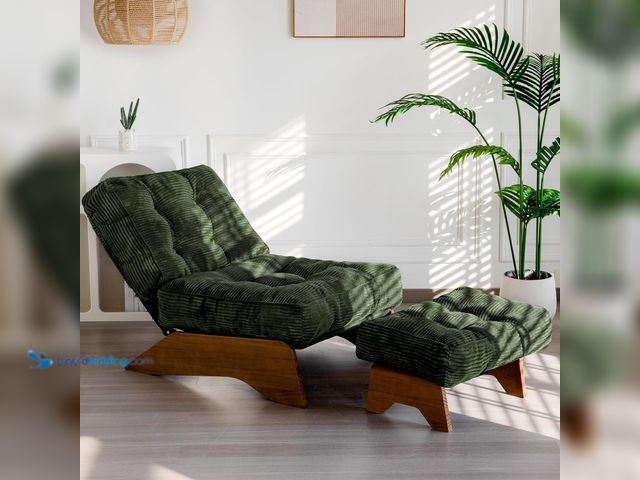 Lot 49-5554419 - MAXYOYO Accent Chair with Ottoman, Lounge Chair with Adjustable Backrest | Tufted Living Room Chair ...