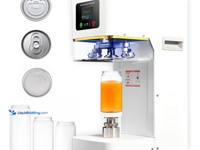 Lot 49-3464251 - Fully Automatic Can Sealer Machine, 140W Commercial Automatic Cup Sealing Machine, Glass Plastic Tin...