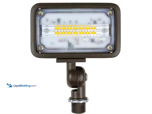 Lot 49-3613547 - Lot of (3) Commercial Electric 16W Bronze Integrated Outdoor LED Weatherproof Wall Wash Light and Ad...
