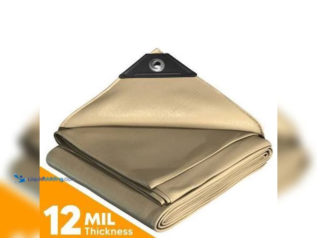 Lot 49-5541644 - Tan tarp with buckle strap attatchments.