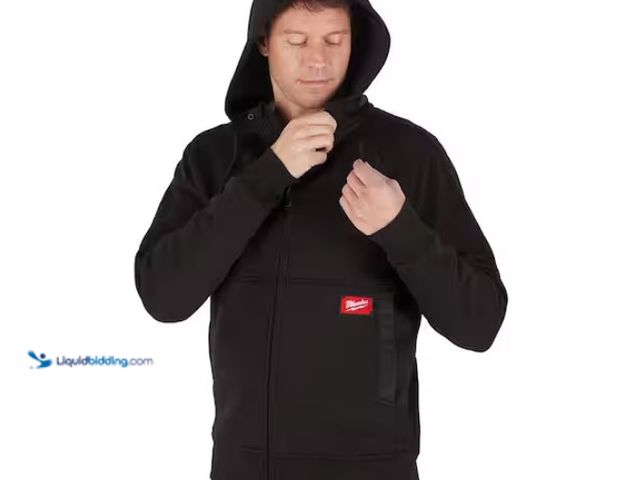 Lot 49-3433412 - Milwaukee Men's X-Large Black GRIDIRON Full-Zip Hoodie, Model # M250B-XL, Slightly used.   Ref#SB012...