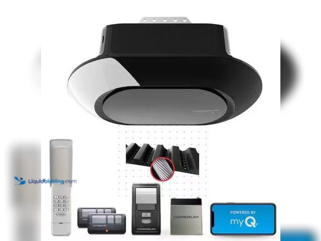 Lot 49-1565944 - Chamberlain 3/4 HP LED Smart Quiet Belt Drive Garage Door Opener with Battery Backup, Model # B4613T...