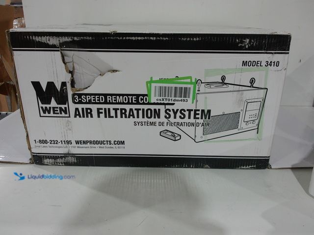 Lot 49-2006046 - WEN 3-Speed Remote-Controlled Air Filtration System (300/350/400 CFM), Model # 3410, Unused, Has att...