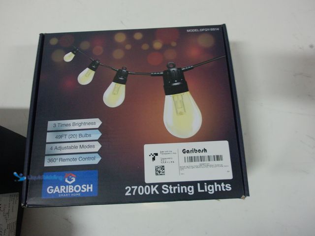 Lot 49-1555744 - Garibosh 50 Ft led outdoor string lights dimmerable edison shatterproof water proof patio lights out...