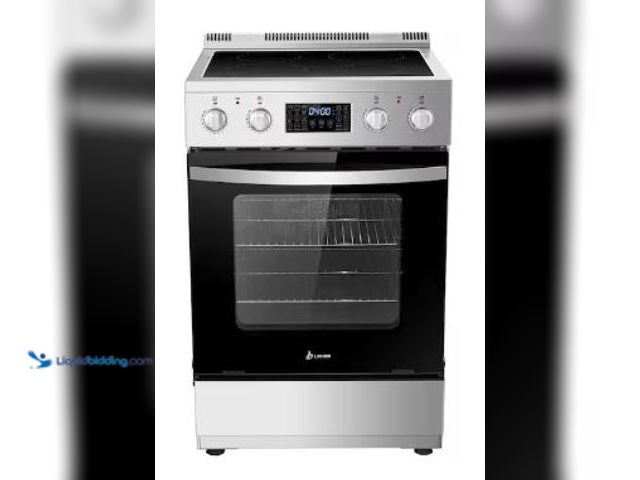 Lot 49-5427105 - LANBO 24 in. 4 Burner Elements Freestanding Electric Range in Stainless Steel with Air Fry, Rotisser...