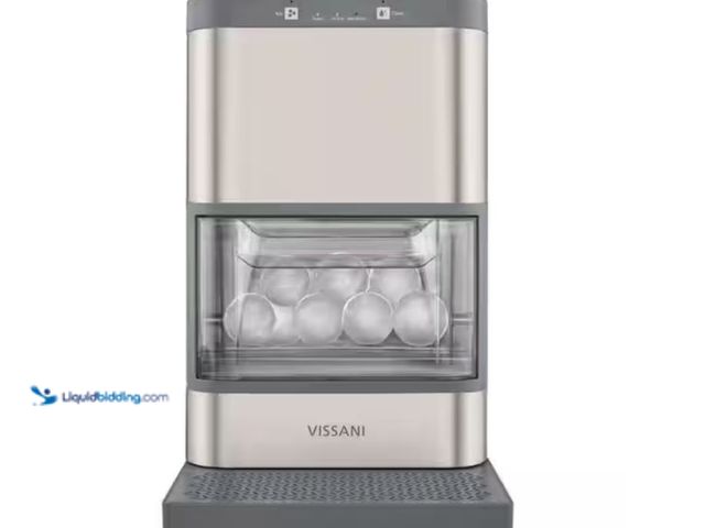 Lot 49-3614841 - Vissani 9.76 in. Countertop Portable Ball Shaped Ice Maker 5.12 lbs. Per Day in Stainless Steel, Mod...