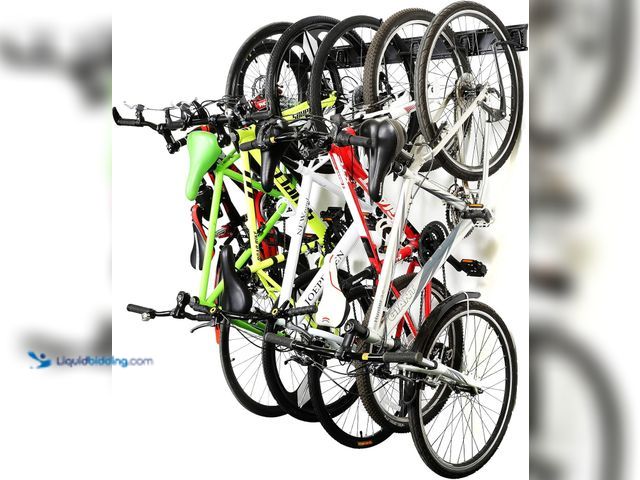 Lot 49-3564635 - Stainless Steel Bike Storage Rack,6 Bike Storage Hanger Wall Mount for Home & Garage Holds Up to 300...