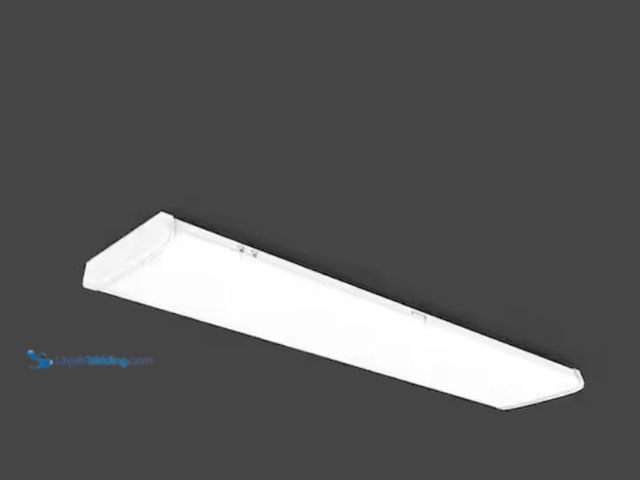 Lot 49-2026051 - Commercial Electric 4 ft. x 10 in. Hinged Wrap Light, 6500lm, Selectable CCT/Lumens, Integrated LED,...