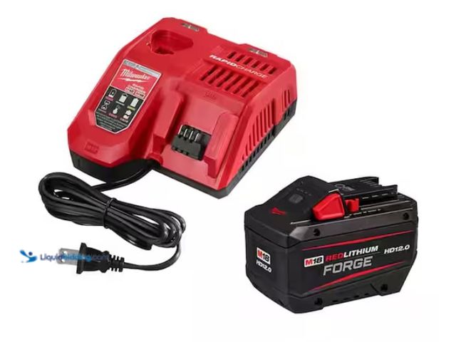 Lot 49-1578150 - Milwaukee M18 18-Volt Lithium-Ion REDLITHIUM FORGE Starter Kit with 12. 0Ah Battery and Charger, Mod...