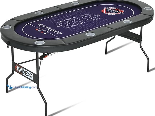 Lot 49-3617634 - RAYKEEP 71" Poker Table Foldable, 8 Players Portable CModelo Texas Holdem - Unused Model B0CMWFBFV7 ...