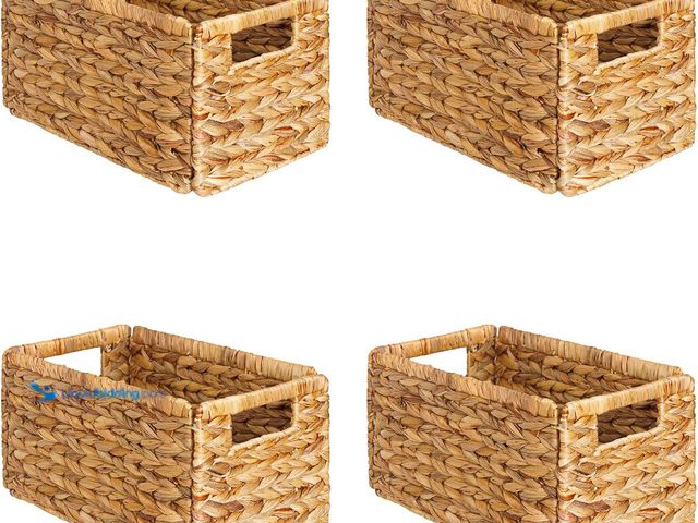 Lot 49-5461235 - SpaceAid 4 Pack Wicker Basket, Storage Baskets for Organizing, Woven Rattan Basket with Handles for ...