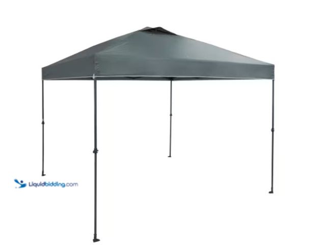 Lot 49-1516496 - Everbilt 10 ft. x 10 ft. Grey Instant Canopy Pop Up Tent, model #  NS CLIA 100-G, unused  Ref#HD-072...