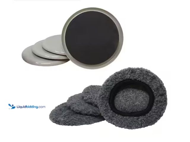 Lot 49-1622933 - Lot of (4) Everbilt 4-3/4 in. Round Plastic Furniture Sliders and Socks for Hard and Carpeted Floor ...
