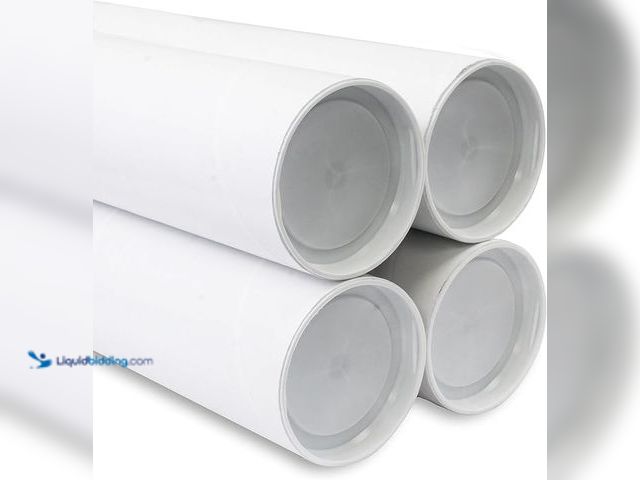 Lot 49-3472749 - MagicWater Supply Mailing Tube 3 in x 24 in White - 4 Pack - for Shipping and Storage of Posters, Ar...