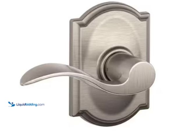 Lot 49-1569156 - Lot of (2) Schlage Accent Satin Nickel Passage Hall/Closet Door Handle with Camelot Trim, Model # F1...