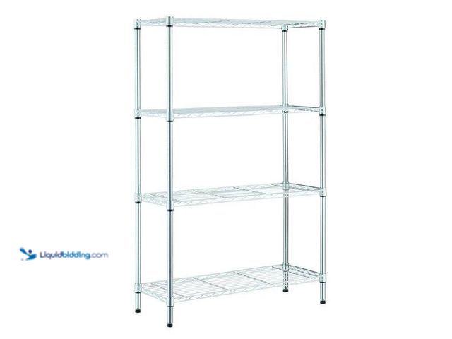 Lot 49-5460783 - HDX
4-Tier Steel Wire Shelving Unit in Chrome (36 in. W x 54 in. H x 14 in. D). Item is Unused
