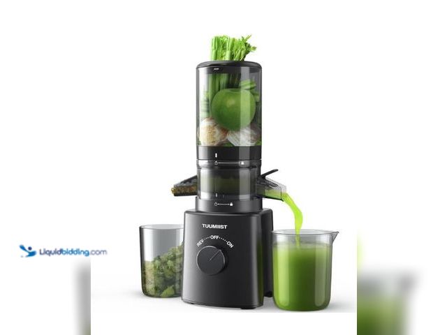 Lot 49-5436394 - Juicer Machines, TUUMIIST Cold Press Juicer with 4.6'' Large Feed Chute Fit Whole Vegetable And Frui...