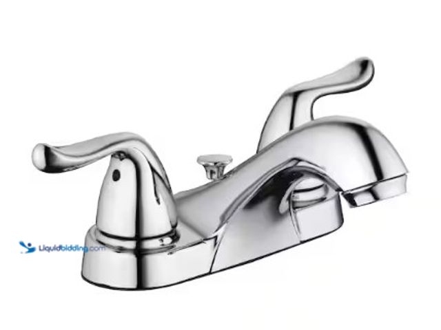 Lot 49-3631045 - Glacier Bay Constructor 4 in. Centerset Double-Handle Low-Arc Bathroom Faucet in Polished Chrome, Mo...