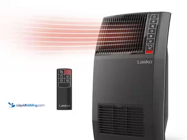 Lot 49-5486530 - Lasko
1500-Watt 20 in. Black Electric Console Ceramic Space Heater with Tip-Over Switch, Adjustable...