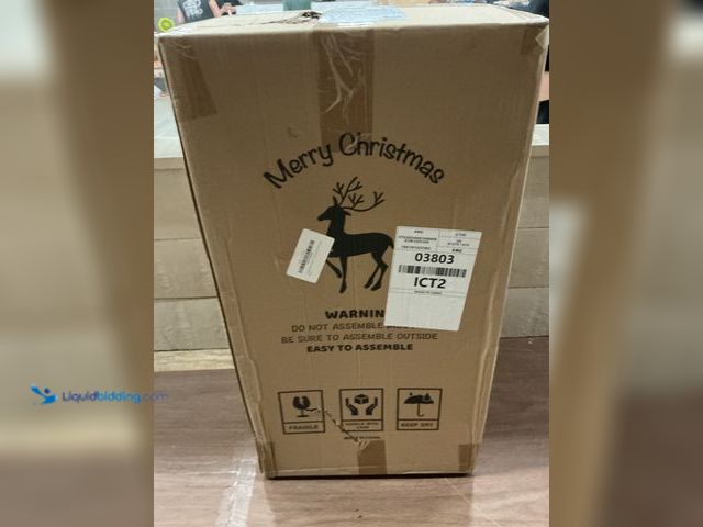 Lot 49-5413371 - Two piece lighted gold Christmas Deer Decoration (New) (No Factory Image)