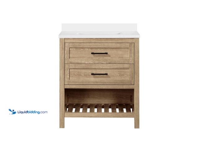 Lot 49-5413852 - Home Decorators Collection
Autumn 30 in. Single Sink Weathered Tan Bath Vanity with White Engineere...