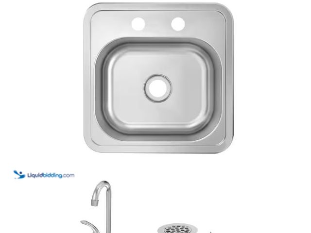 Lot 49-5552727 - Glacier Bay
15 in. Drop-In Single Bowl 20-Gauge Stainless Steel Kitchen Sink with Faucet.Model # VT...