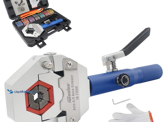 Lot 49-5410595 - Hydraulic Hose Crimper AC Crimping Tool for Barbed & Beaded Hose Fittings | 7 Die Set for Air Condit...