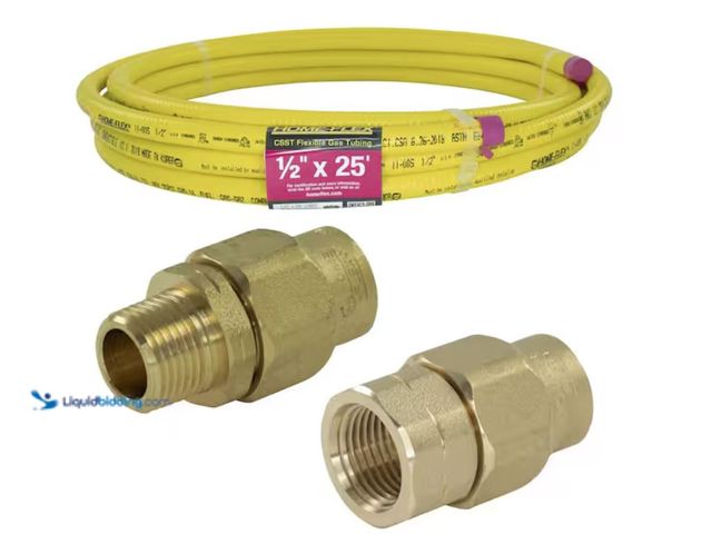 Lot 49-2026387 - HOME-FLEX 1/2 in. x 25 ft. CSST MPT/FPT Connection Kit (1) 1/2 in. MPT Male Adapter (1) 1/2 in. FPT ...