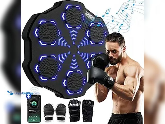 Lot 49-5437236 - Music Boxing Machine  Large Size Wall Mounted Electronic Bluetooth Boxing Target. [Model: B0DHVH7Q76...