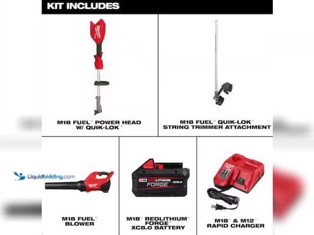 Lot 49-1623590 - Milwaukee M18 FUEL 18-Volt 16 in. Brushless Cordless Electric QUIK-LOK String Trimmer/Blower Combo K...