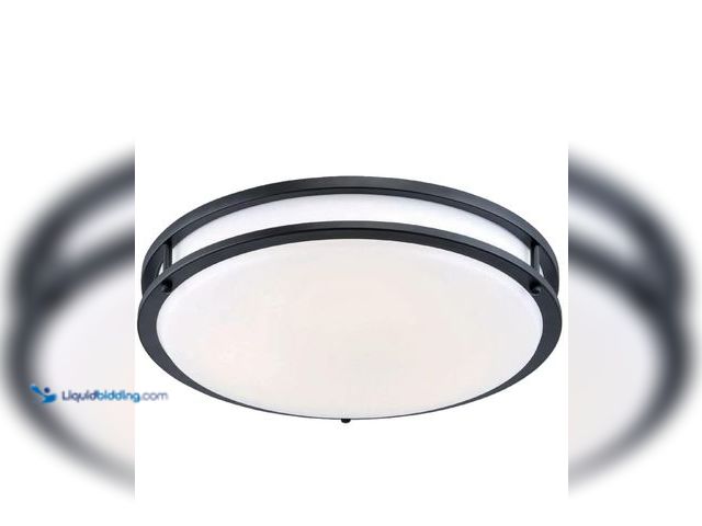 Lot 49-2006216 - Lot of (2) Designers Fountain Flush Mount Ceiling Light, 10 Inch Round LED DC Plastic Lighting Fixtu...