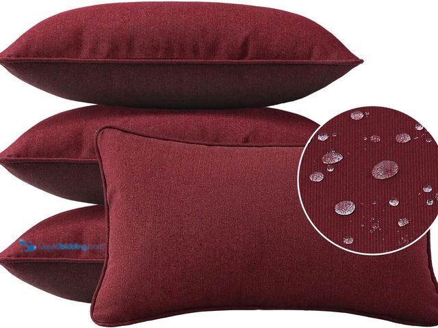 Lot 49-5441092 - Decorative Outdoor Water Repellent Throw Pillows with Inserts, Set of 4, 20" x12" Pillows for Patio,...