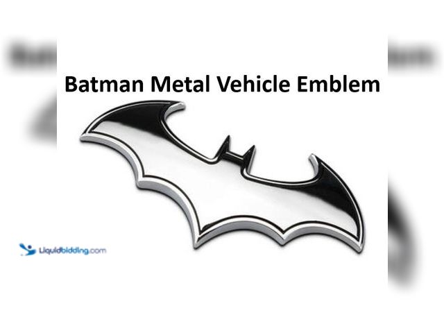 Lot 49-1803937 - Batman Metal Vehicle Emblem 3.15"W x 0.95"T Chrome - NEW - Made of high-grade aluminum.  It is water...