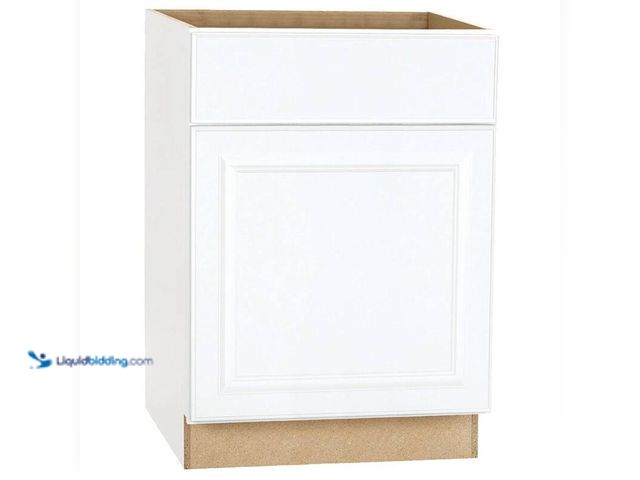 Lot 49-5406615 - Hampton Bay Hampton 24 in. W x 24 in. D x 34.5 in. H Assembled Base Kitchen Cabinet in Satin White w...