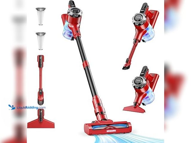 Lot 49-5448438 - Trucozie Stick Vacuum Red. Model: b0fx9gbnn4. Used