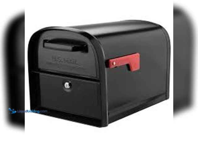 Lot 49-5448743 - Architectural Mailboxes Oasis 360 Black, Large, Steel, Locking Parcel Mailbox with 2-Access Doors. M...